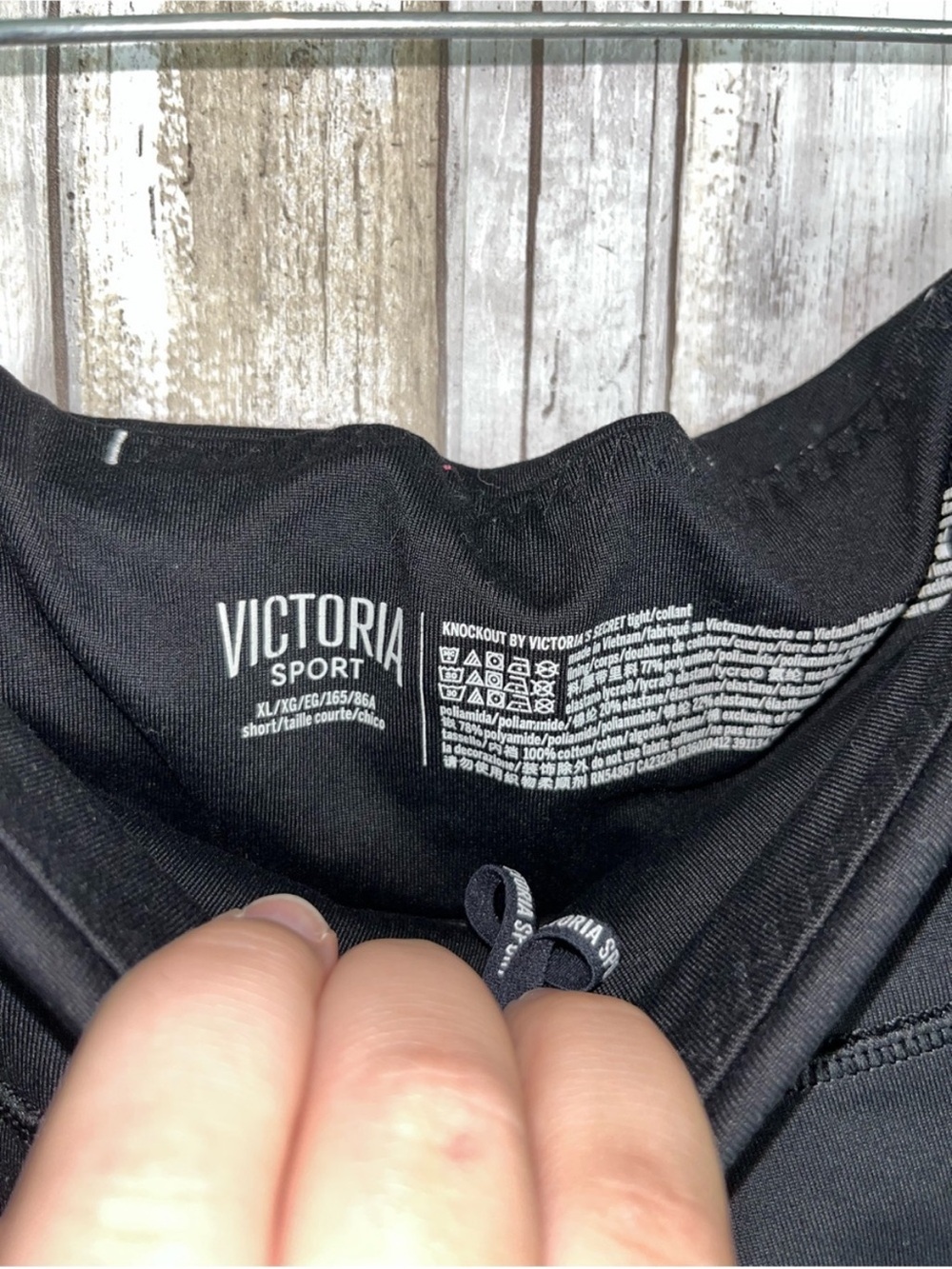 Victoria Sport High Rise Mesh Panel Leggings XL Black Cropped Workout - Picture 6 of 6